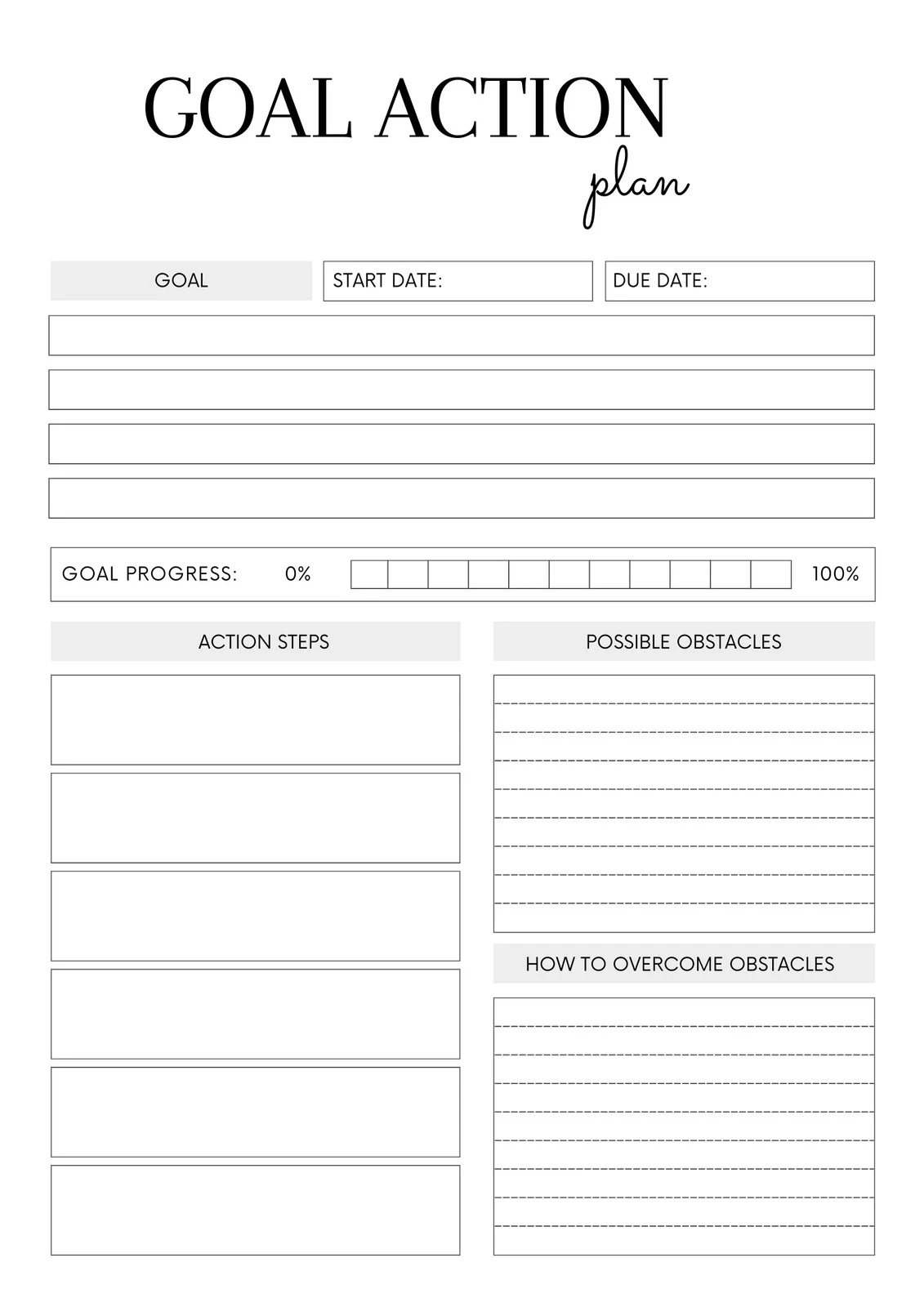 Free And Customizable Goals Templates Free And Customizable Goals Templates