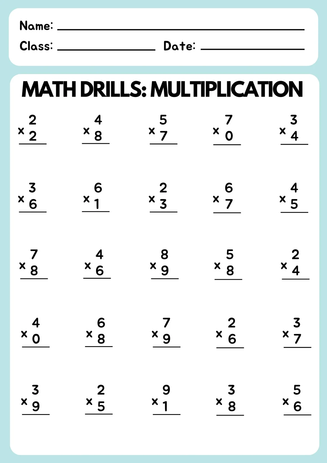 Free And Customizable Multiplication Templates Canva Free And Customizable Multiplication Templates Canva