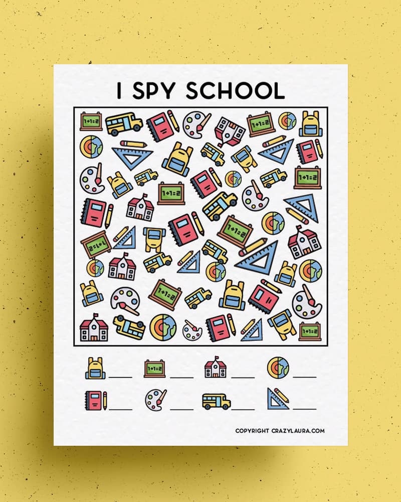 Free I Spy School Printable Game For Kids In Free I Spy School Printable Game For Kids In