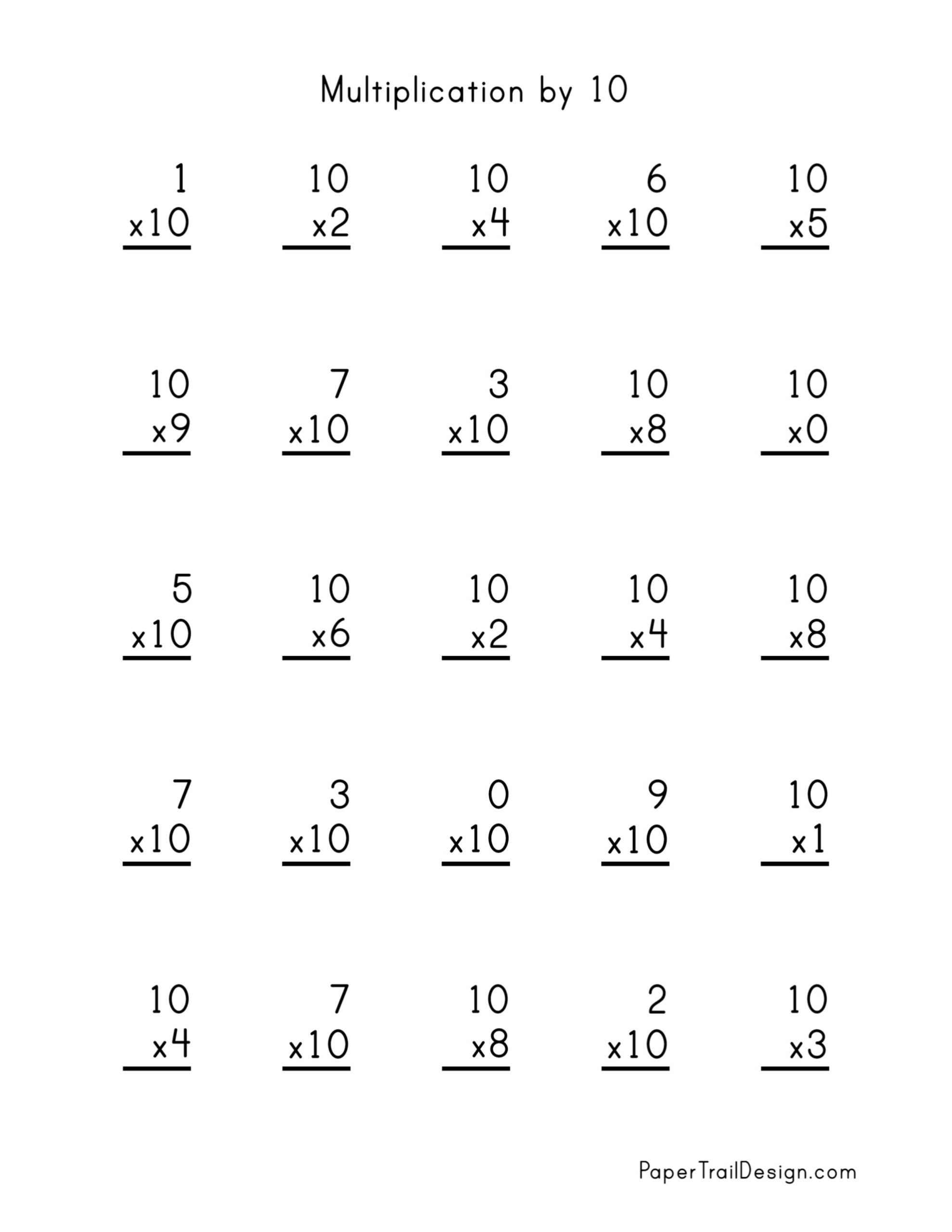Multiplication Printable Worksheets