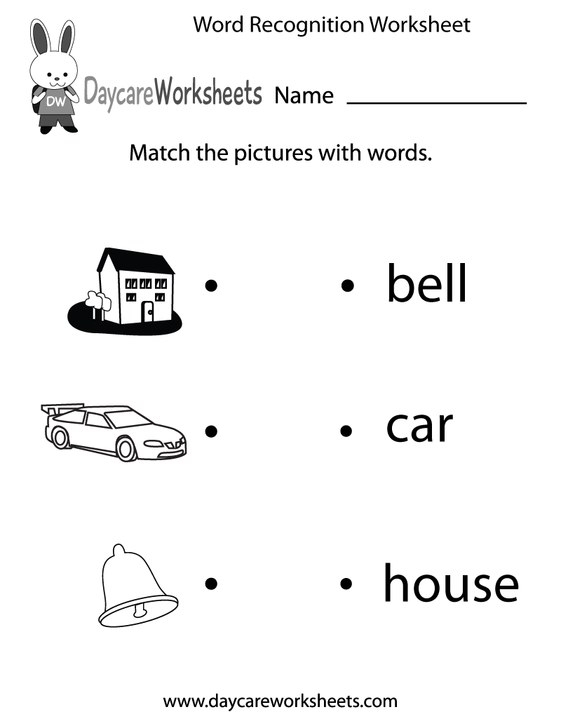 Worksheets For Kindergarten Reading Free Printable