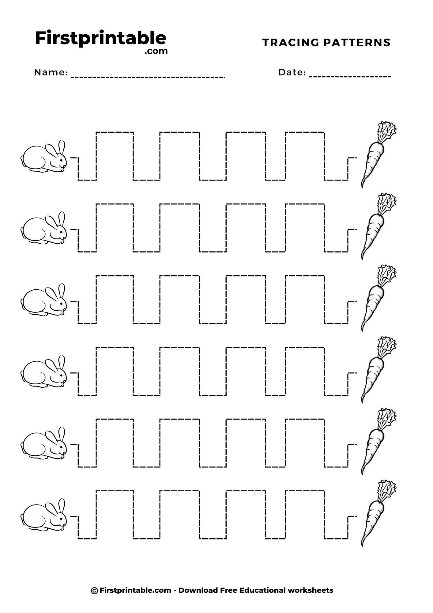 Handwriting Practice Sheet Tracing For Kindergarten