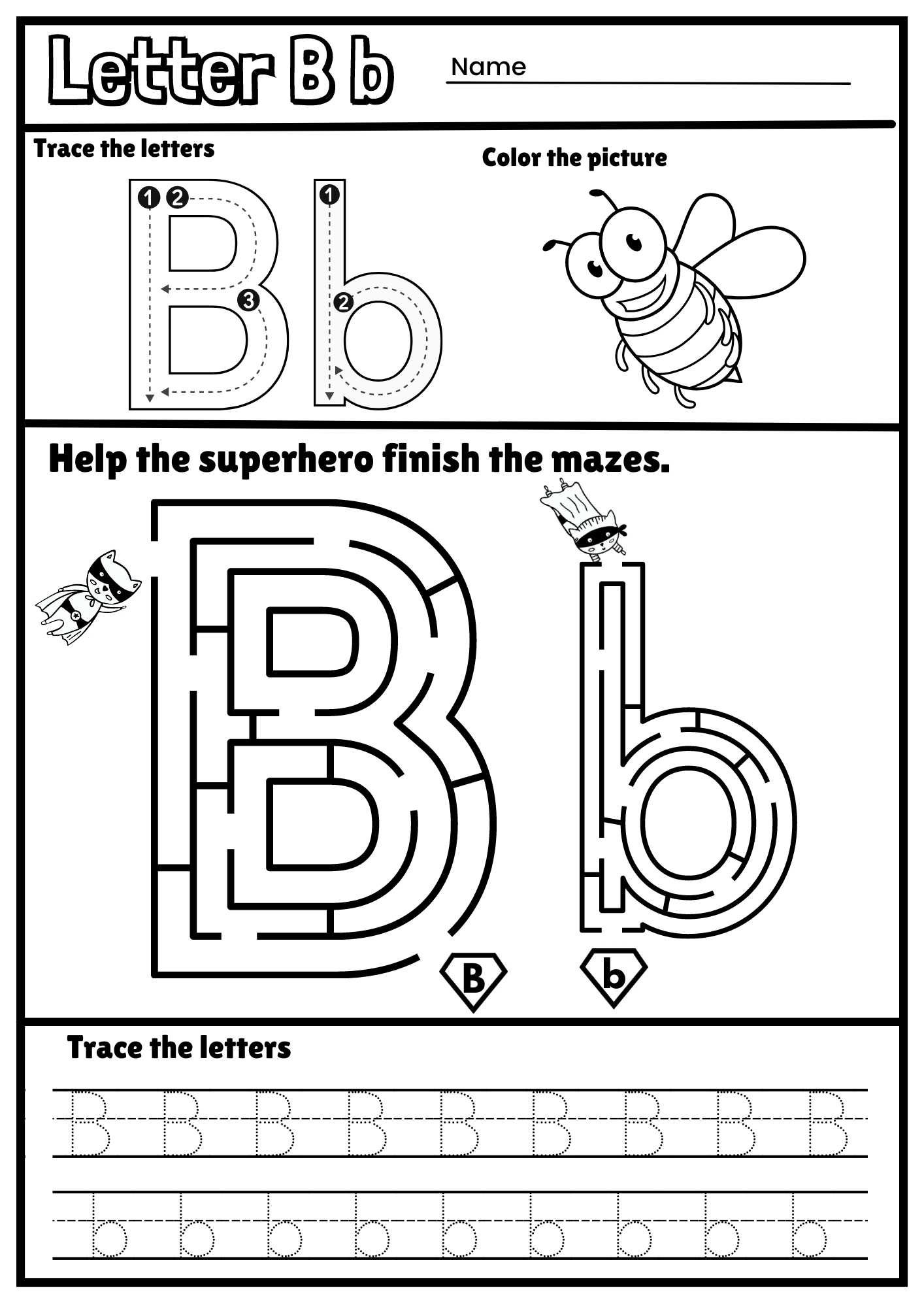 Free Printable Letter B Worksheets