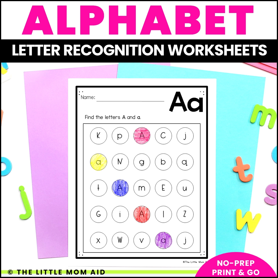 Letter Recognition Worksheets Letter Find Letter Identification The Little Mom Aid