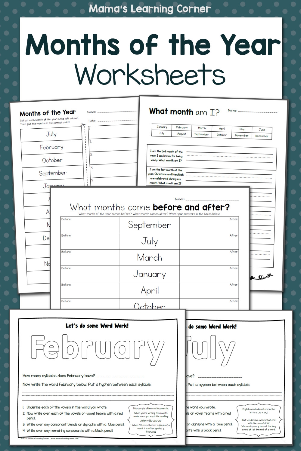 Months Of The Year Worksheets Mamas Learning Corner