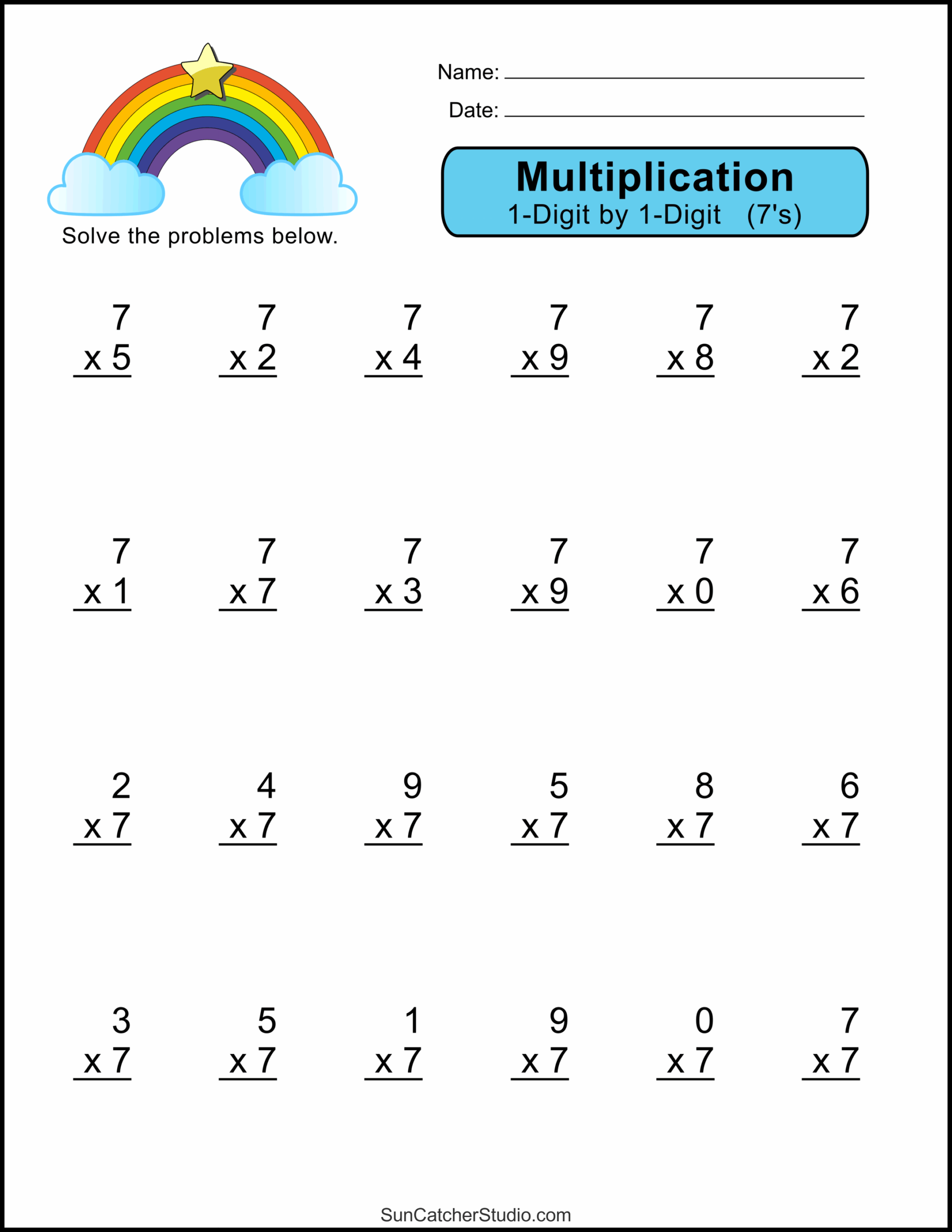 Multiplication Worksheets One Digit Math Drills Free Printables Monograms Design Tools Patterns U0026 DIY Projects Multiplication Worksheets One Digit Math Drills Free Printables Monograms Design Tools Patterns U0026 DIY Projects