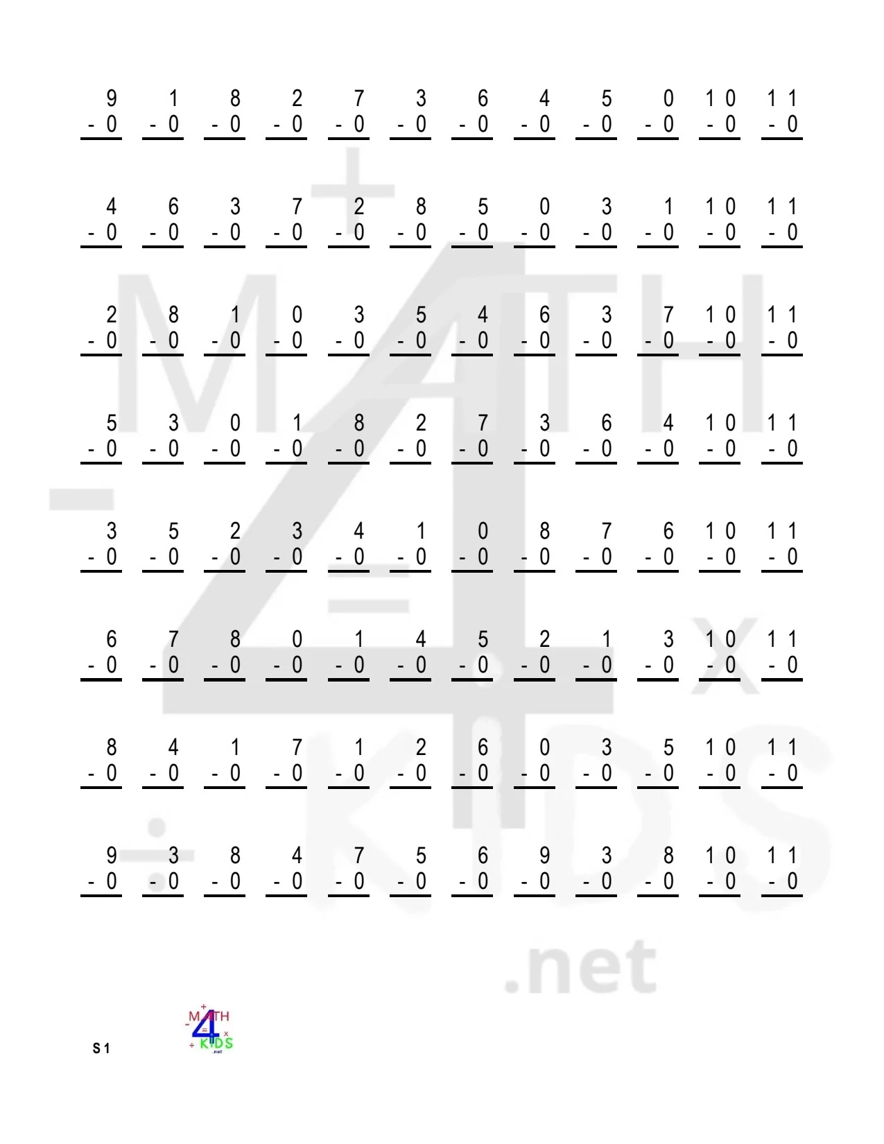 Printable Subtraction Worksheets Math4Kids Printable Subtraction Worksheets Math4Kids