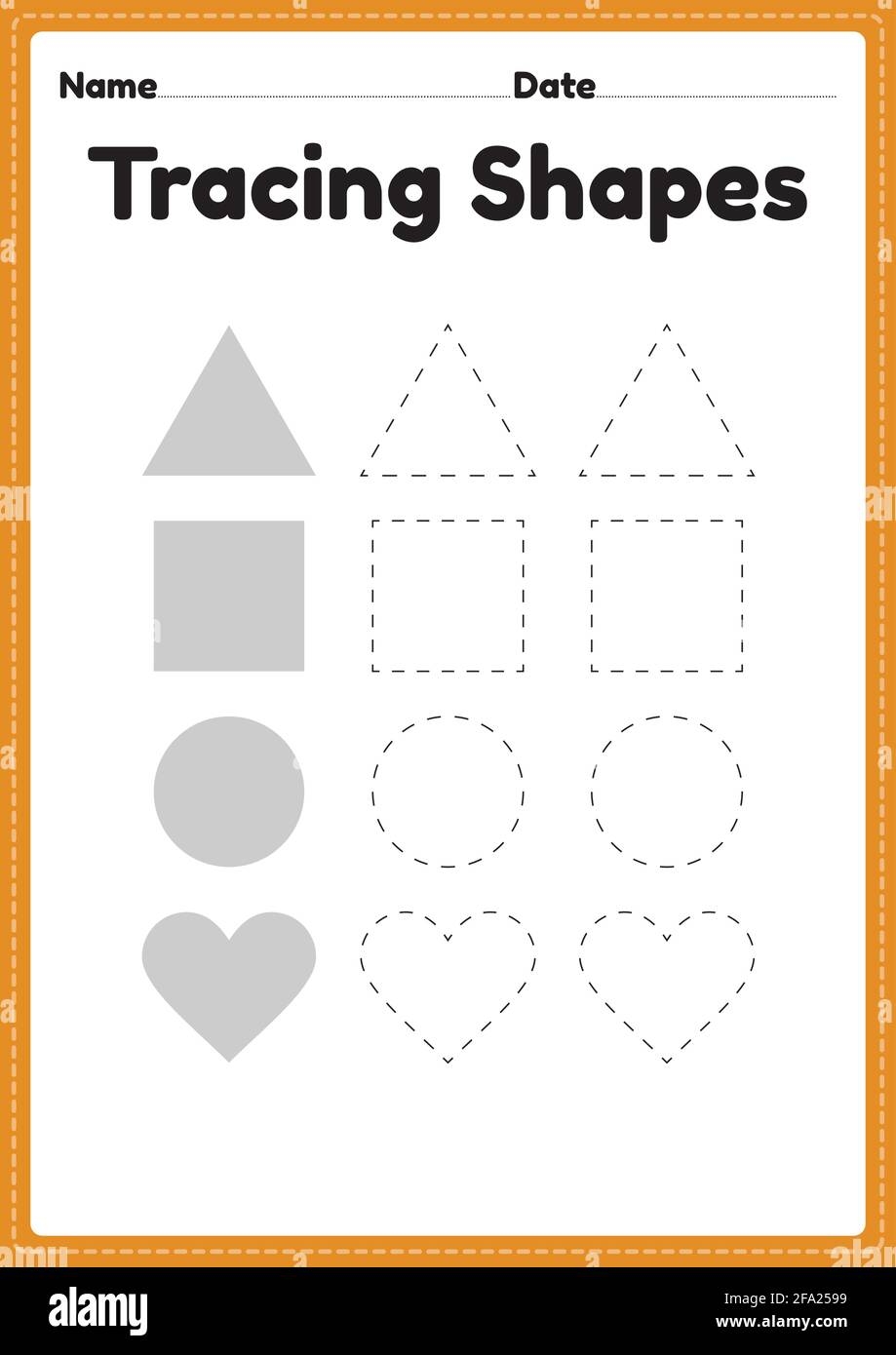 Tracing Square Shapes Worksheet For Kindergarten Hi res Stock Photography And Images Alamy